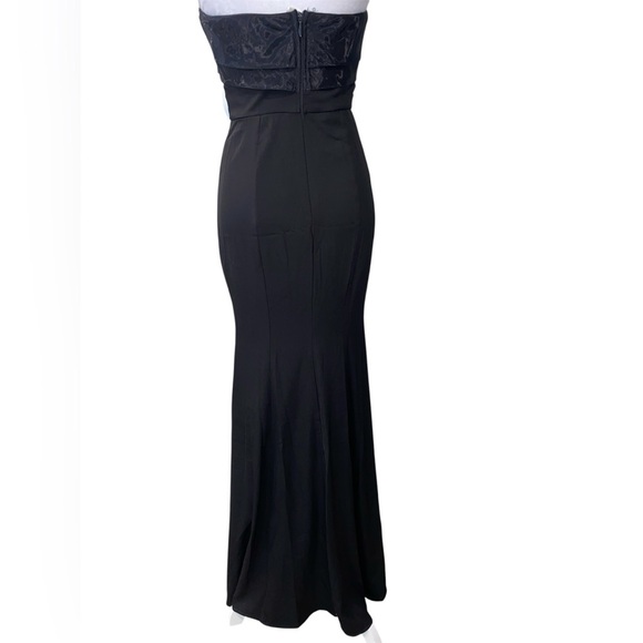 Lulus Size 2 Elegant Dress Brilliantly Bold Black Strapless Mermaid Maxi Dress - Picture 8 of 16